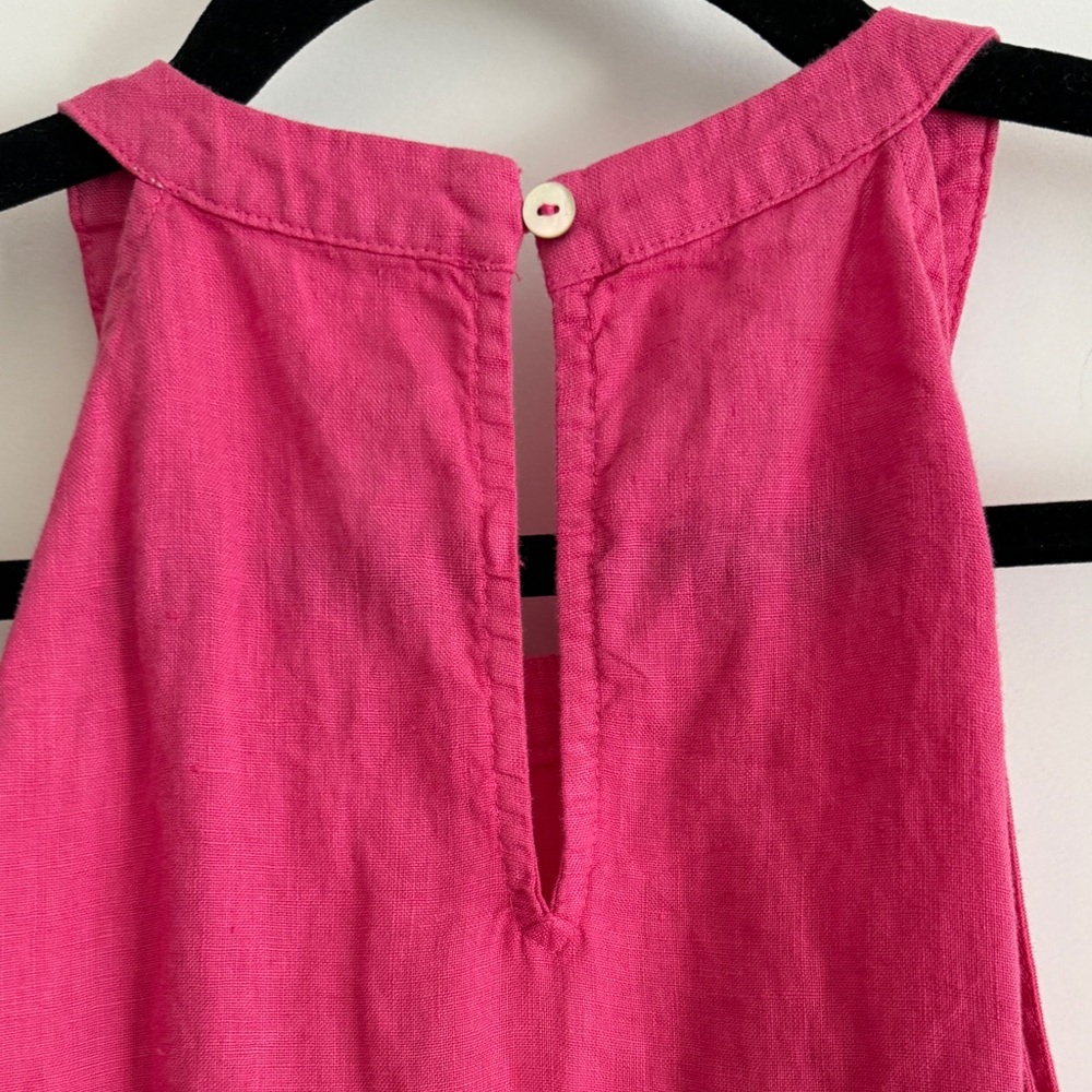100% Linen Pink Sleeveless Dress - Picture 4 of 5